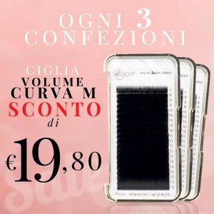 immagine rosa quadrata con la scritta promo sconto Ciglia M 007