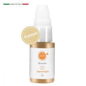 foto contenitore Tinta Olio Sopracciglia Biondo tappo bianco