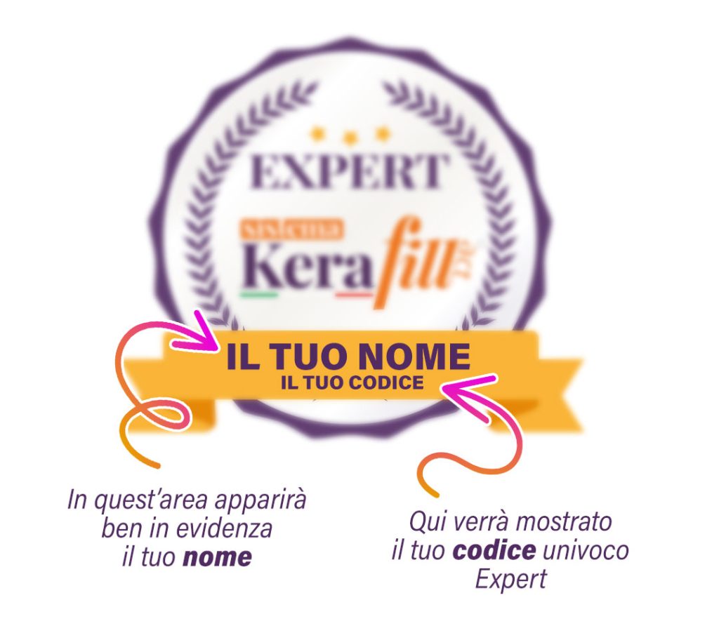 sigillo kerafill Expert opaco con descrizione diciture
